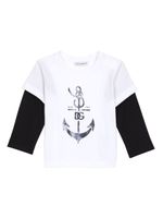 Dolce & Gabbana Kids DG anchor-print cotton T-shirt - Blanc - thumbnail