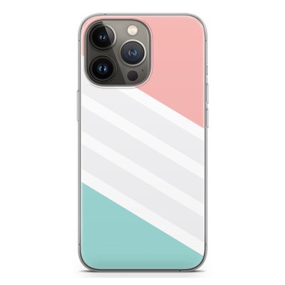 Strepen pastel: iPhone 13 Pro Transparant Hoesje
