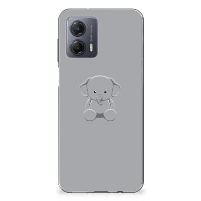 Motorola Moto G53 Telefoonhoesje met Naam Grijs Baby Olifant Motorola Moto G53 Telefoonhoesje met Naam Grijs Baby Olifant