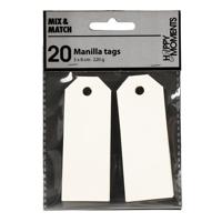 Creativ Company Manilla-labels, afm 3x8 cm, 220 gr, off-white, 20 stuk/ 1 doos
