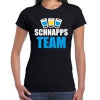 Apres ski t-shirt Schnapps team zwart dames - Wintersport shirt - Foute apres ski outfit