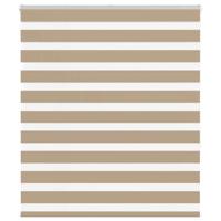 VidaXL Zebra blind 125x150 cm stofbreedte 120,9 cm polyester zandbruin