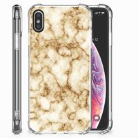 Apple iPhone X | Xs Anti-Shock Hoesje Marmer Goud