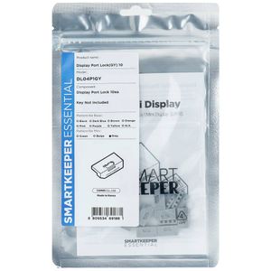 Smartkeeper DL04P1GY DisplayPort-slot Set van 10 stuks Grijs Zonder sleutel