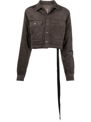 Rick Owens DRKSHDW veste en velours côtelé à coupe courte - Gris