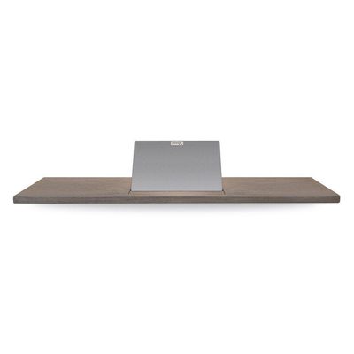 Looox Wood collection bath shelf 88cm met houder RVS geborsteld eiken RVS geborsteld wbshelf88rvs