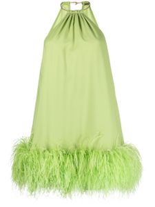 Cult Gaia robe courte Reeves bordée de plumes - Vert