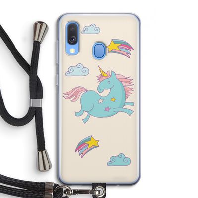 Vliegende eenhoorn: Samsung Galaxy A40 Transparant Hoesje met koord