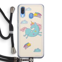 Vliegende eenhoorn: Samsung Galaxy A40 Transparant Hoesje met koord
