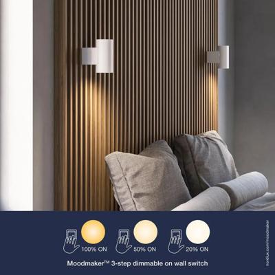 Wandlamp vierkant led met stekker &apos;Curtiz&apos; 3-stap dimbaar 4.5W warm wit