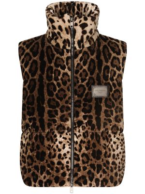 Dolce & Gabbana gilet à motif léopard - Marron