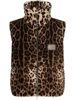 Dolce & Gabbana gilet à motif léopard - Marron