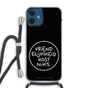 Vriendelijkheid: iPhone 12 Transparant Hoesje met koord