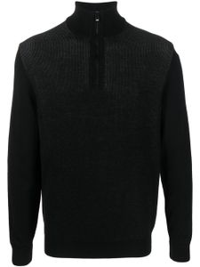 BOSS ribbed half-zip jumper - Noir