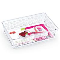 PlasticForte Opberg bakje/mandje/organizer - 24 x 16 cm - transparant - kunststof - thumbnail