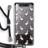 Eenhoorns overal: Samsung Galaxy A80 Transparant Hoesje met koord