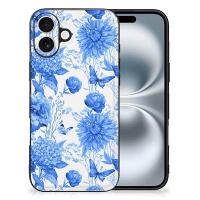 Bloemen Hoesje voor iPhone 16 Flowers Blue Bloemen Hoesje voor iPhone 16 Flowers Blue