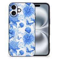 Bloemen Hoesje voor iPhone 16 Flowers Blue