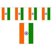 Vlaggenlijn van vlaggetjes van India - polyester - 900 cm - landen versieringen Vlaggenlijn van vlaggetjes van India - polyester - 900 cm - landen versieringen