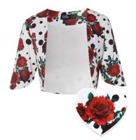 Dolly & Dotty Lisette Rose Spot Bolero White -2XL