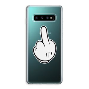 Middle finger black: Samsung Galaxy S10 Plus Transparant Hoesje