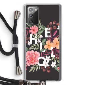 Hello in flowers: Samsung Galaxy Note 20 / Note 20 5G Transparant Hoesje met koord