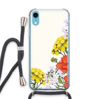 Wilde bloemen: iPhone XR Transparant Hoesje met koord