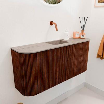 Toiletmeubel Mondiaz Joya Dlux | 93.2 cm | Meubelkleur Ruby | Faye wastafel Saba Wasbak Midden | Zonder kraangat(en)