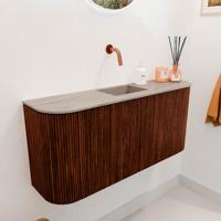 Toiletmeubel Mondiaz Joya Dlux | 93.2 cm | Meubelkleur Ruby | Faye wastafel Saba Wasbak Midden | Zonder kraangat(en)