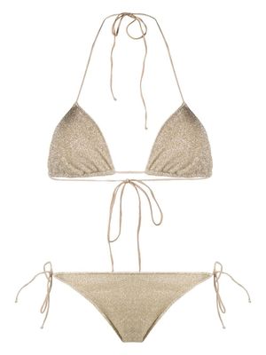 Oséree bikini à tissage métallisé - Or