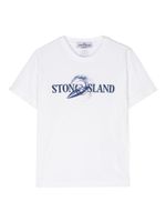 Stone Island Junior t-shirt en coton à logo imprimé - Blanc - thumbnail