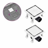 VidaXL Doucheafvoer met 2-in-1 deksels 15x15 cm roestvrij staal