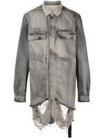 Rick Owens DRKSHDW chemise en coton à effet usé - Gris