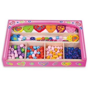 Viga Toys Houten Rijgkralen Set Hart