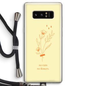 No rain no flowers: Samsung Galaxy Note 8 Transparant Hoesje met koord