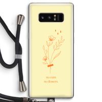 No rain no flowers: Samsung Galaxy Note 8 Transparant Hoesje met koord