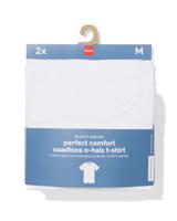 HEMA Heren Ondershirt Slim Fit O-hals Naadloos - 2 Stuks Wit (wit)