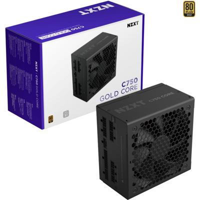 NZXT c750 gold core modulaire 750 watt voeding (zwart, 1x 12v-2x6, 2x pcie)