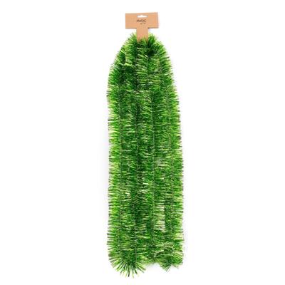 Kerstslinger - groen - folie - 270 cm x 7,5 cm - lametta - kerstboomslinger - kerstversiering