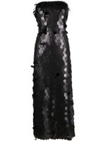 ROTATE BIRGER CHRISTENSEN robe ornée de sequins à coupe longue - Noir