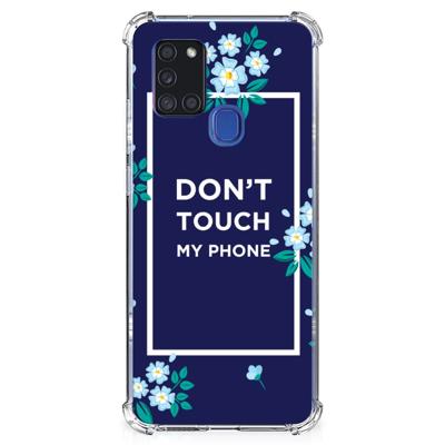 Samsung Galaxy A21s Anti Shock Case Flowers Blue DTMP Samsung Galaxy A21s Anti Shock Case Flowers Blue DTMP