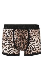 Dolce & Gabbana boxer en coton stretch à logo imprimé - Marron