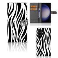 Samsung Galaxy S23 Ultra | Telefoonhoesje | Met pasjeshouder | Zebra