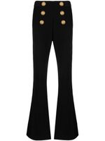 Balmain pantalon évasé à double patte de boutonnage - Noir