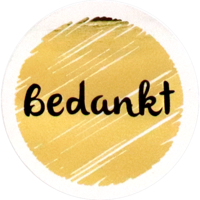 Etiket | papier | Bedankt | permanent | ∅40mm | goud/wit | rol à 500 stuks