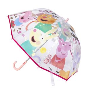 Disney Peppa Pig paraplu - transparant/roze - D71 cm - voor kinderen