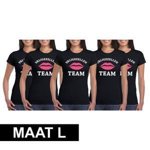 5x Vrijgezellenfeest shirt zwart voor dames Maat L L  -