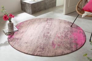 Actie Knaller! Vloerkleed Modern Art Rond Roze Beige 150cm - 41261