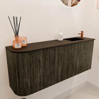 Toiletmeubel Mondiaz Joya | 101.6 cm | Meubelkleur Shadow | Faye wastafel Urban Rechts | 1 kraangat