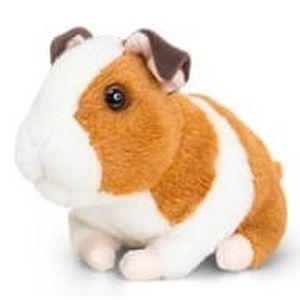 Keel Toys pluche cavia knuffel bruin/wit met geluid 16 cm